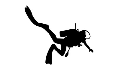 vector image of a divers silhouette J