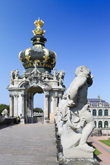 Fototapeta na wymiar Zwinger palace, XVIII century - famous historic building in Dresden.