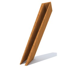 Conceptual wood or wooden brown font or type, timber or lumber industry piece isolated on white background. Educative hadwood material, smooth surface pine handmade sculpted object as 3D illustration