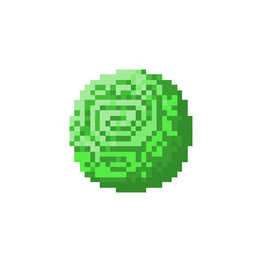 Pixel space sphere with ornament for games and websites