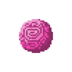 Fototapeta premium Pixel space sphere with ornament for games and websites