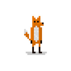 Pixel character fox for games and websites