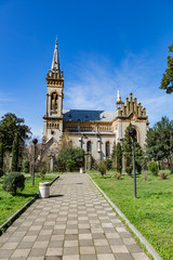 Fototapeta na wymiar BATUMI, GEORGIA - MARCH 17, 2018: Exterior of the Cathedral of the Nativity of the Blessed Virgin. Built in 1903 