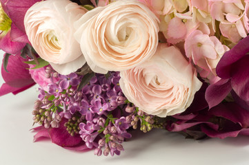 A bouquet of various beautiful flowers, close-up
