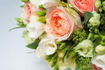 A bouquet of various beautiful flowers, close-up