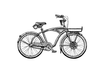Obraz na płótnie Canvas illustration of Cruiser bicycle