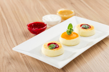 Cottage cheese pancakes - Restaurant menu