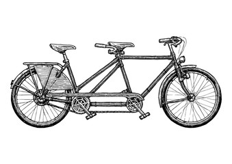 illustration of tandem bicycle