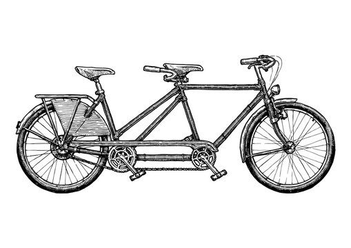 Fototapeta illustration of tandem bicycle