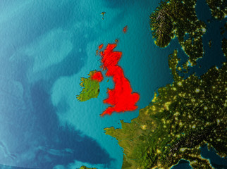 Orbit view of United Kingdom