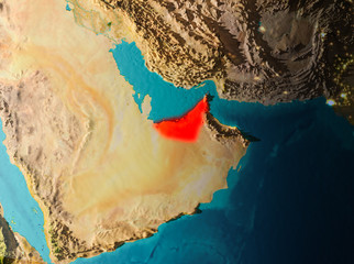 Orbit view of United Arab Emirates