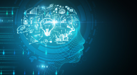 Artificial intelligence and mind concept