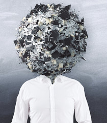 Businessperson with office ball head