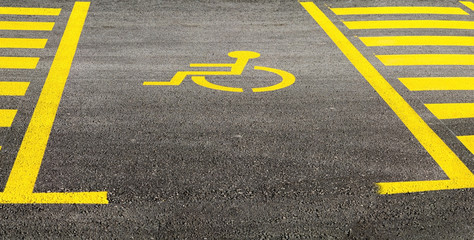 Parking space for disabled people