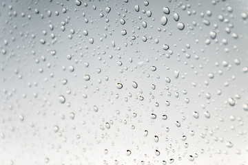 a water drops on grey background. Macro.