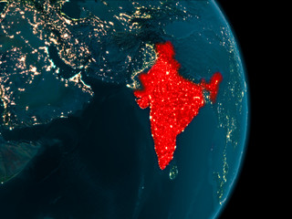 India at night