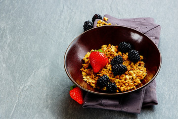 Breakfast bowl with muesli