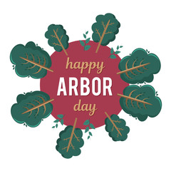 Arbor Day. Picture of a tree. Vector illustration for a holiday. Symbol of arboriculture, forests, agriculture. Space for text