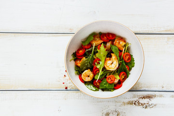 Arugula salad with shrimp