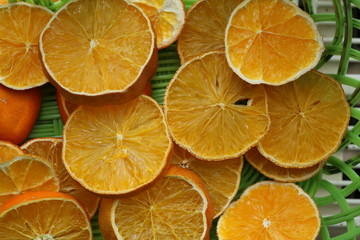 Fototapeta na wymiar Sliced dried oranges