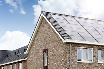 Dutch house with solar panels