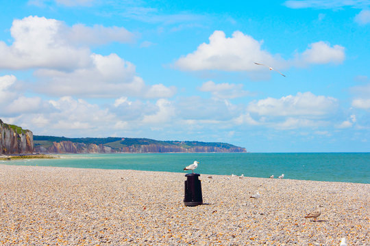 Cliffs and beach in Dieppe