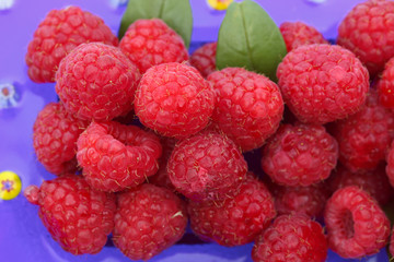 Closeup of fresh raspberries 