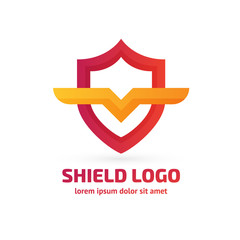 Logo design abstract shield vector template