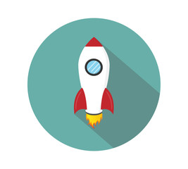 Space rocket with long shadow.start up Vector Illustration - 197930756