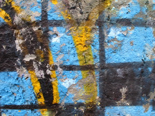 Naklejka premium Old wall with worn off paint