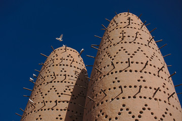 Pigeon Towers, traditional islamic architecture, in Katara cultural Village, Doha Qatar.