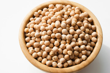 dry raw chickpeas in a bowl