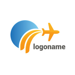 Logo design abstract planet travel vector template.