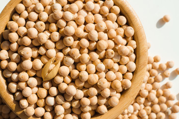 dry raw chickpeas in a bowl