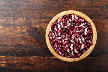 beans on a wooden background