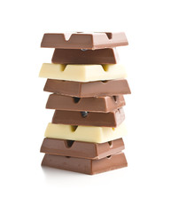 Brown and white chocolate bars.