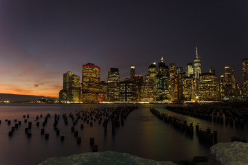 Fototapeta premium Lower Manhattan from Brooklyn Heights