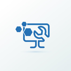 Logo design abstract computer repair vector template.