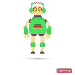 Toy robot color flat icon