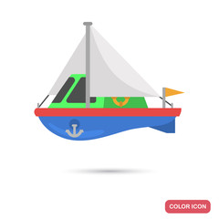 Toy Yacht color flat icon