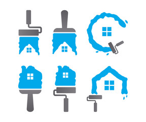 Obraz premium Collection of home maintenance logo design template