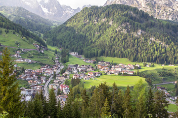 Fototapeta na wymiar Selva village in South Tirol, Dolomites, Italy