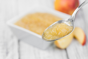 Portion of homemade Applesauce (selective focus)