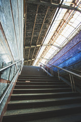 Fototapeta premium interior of the old railway station, retro toned