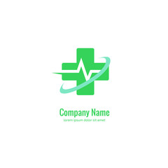 Logo design abstract medical vector template. Illustration design of logotype cross health symbol, people care sign.