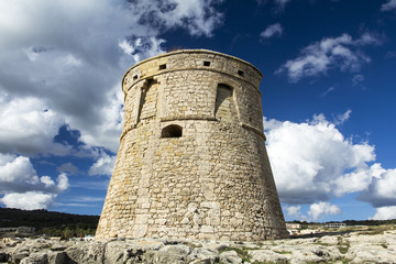 Fototapeta na wymiar Pirate watch tower at Salento, Italy