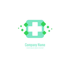 Logo design abstract medical vector template. Illustration design of logotype cross health symbol, people care sign.