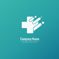 Obraz premium Logo design abstract medical vector template. Illustration design of logotype cross health symbol, people care sign.