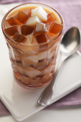 Milk and coffee jelly