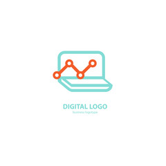 Vector stock logo, abstract digital technology vector template.